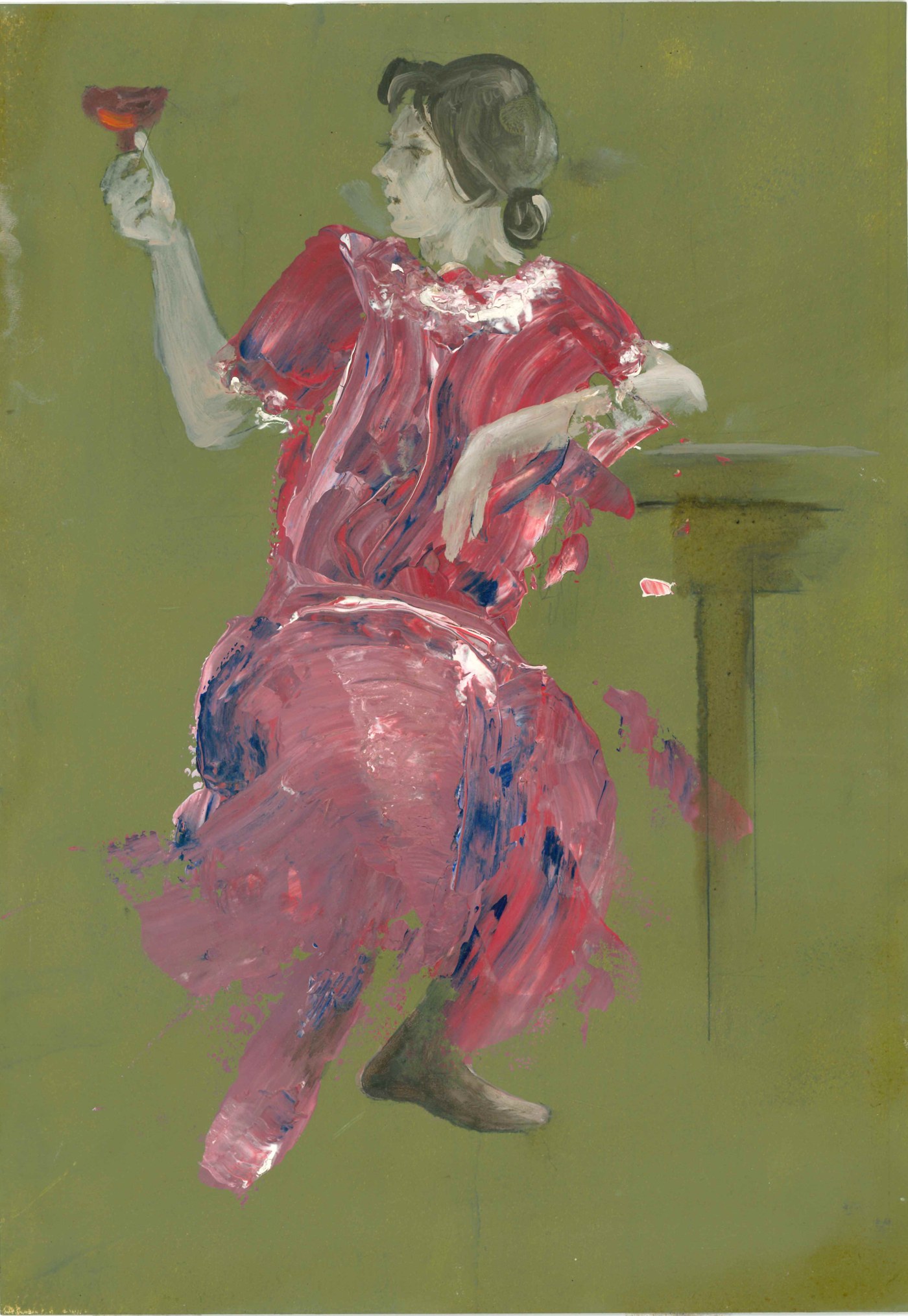 Femme avec un verre de vin